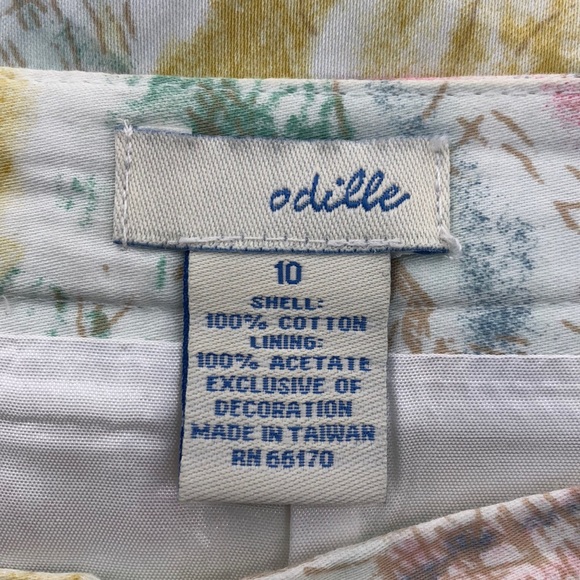 Odille Floral Pastel Pleated Fit and Flare Skirt - Picture 4 of 5